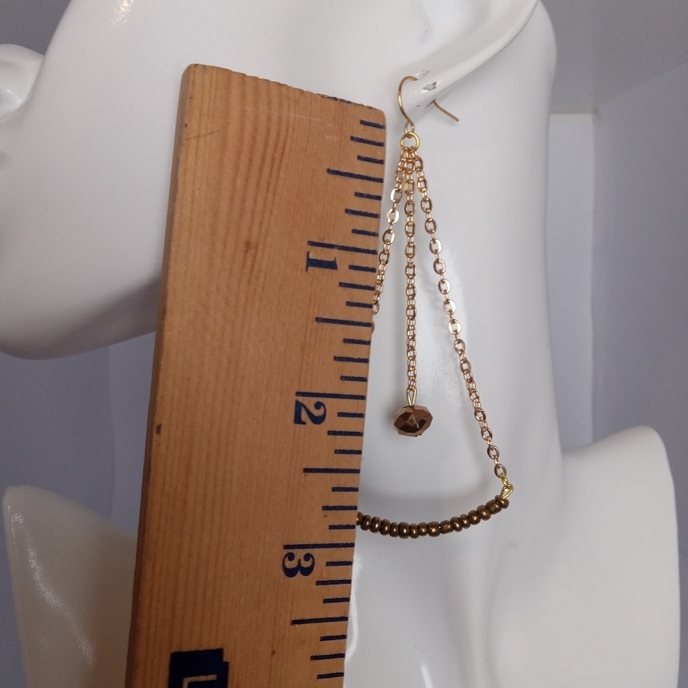5/$25 Beaded earrings with 18k gold plated and hypoallergenic ear wires - Picture 4 of 4